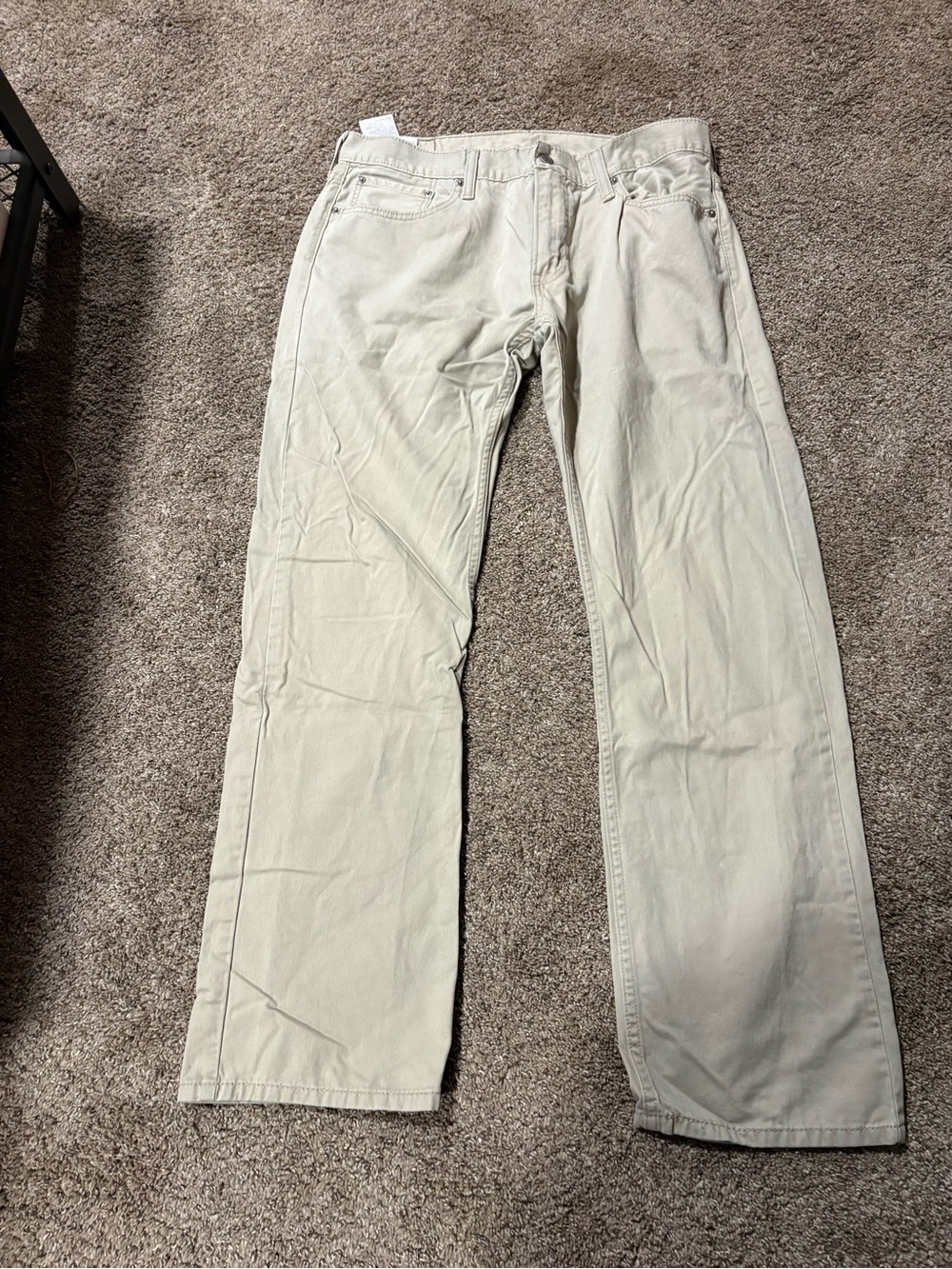 Classic straight-leg men's Levi’s 514 pants size 35/32 beige color